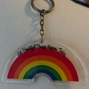 NIP - Vintage 80s Rainbow Keychain/ Bag Charm - LGBTQ